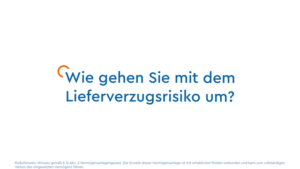 Wie gehen Sie mit dem Lieferverzugsrisiko um?