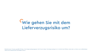 Wie gehen Sie mit dem Lieferverzugsrisiko um?
